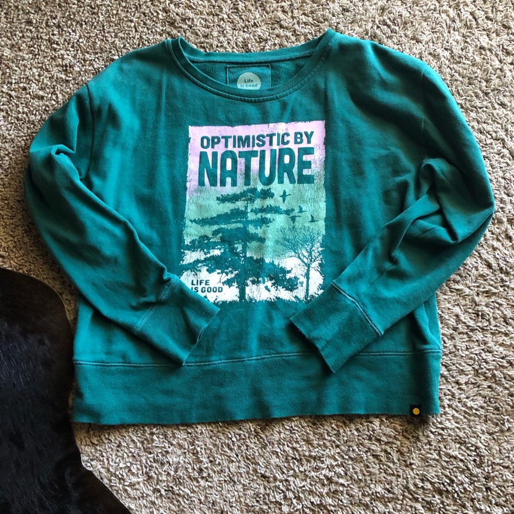 WORN ONCE! Life is good brand sweatshirt.